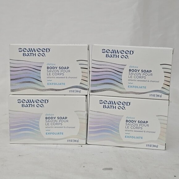4 PACK Seaweed Bath Co. Exfoliate Detox Body Soap, 3.75 Ounce NEW - Picture 1 of 5